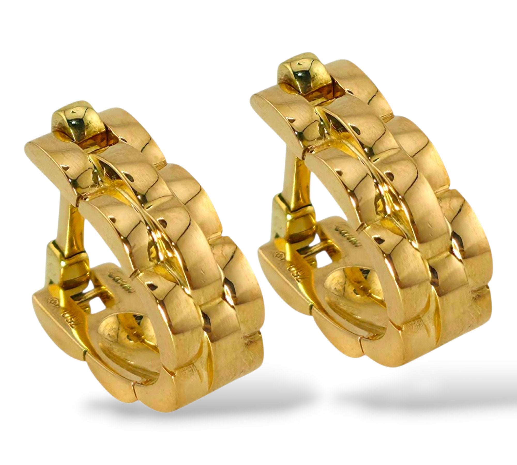 Cartier - Cufflinks - 18 kt. Yellow gold, Cartier Panthere 18k Yellow Gold Cufflinks