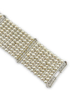18K White Gold Diamond and Pearl Bracelet