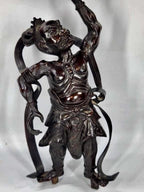 Antique Japanese Meiji Period Bronze Nio Ungyō Guardian Statue Koro (Incense Burner)