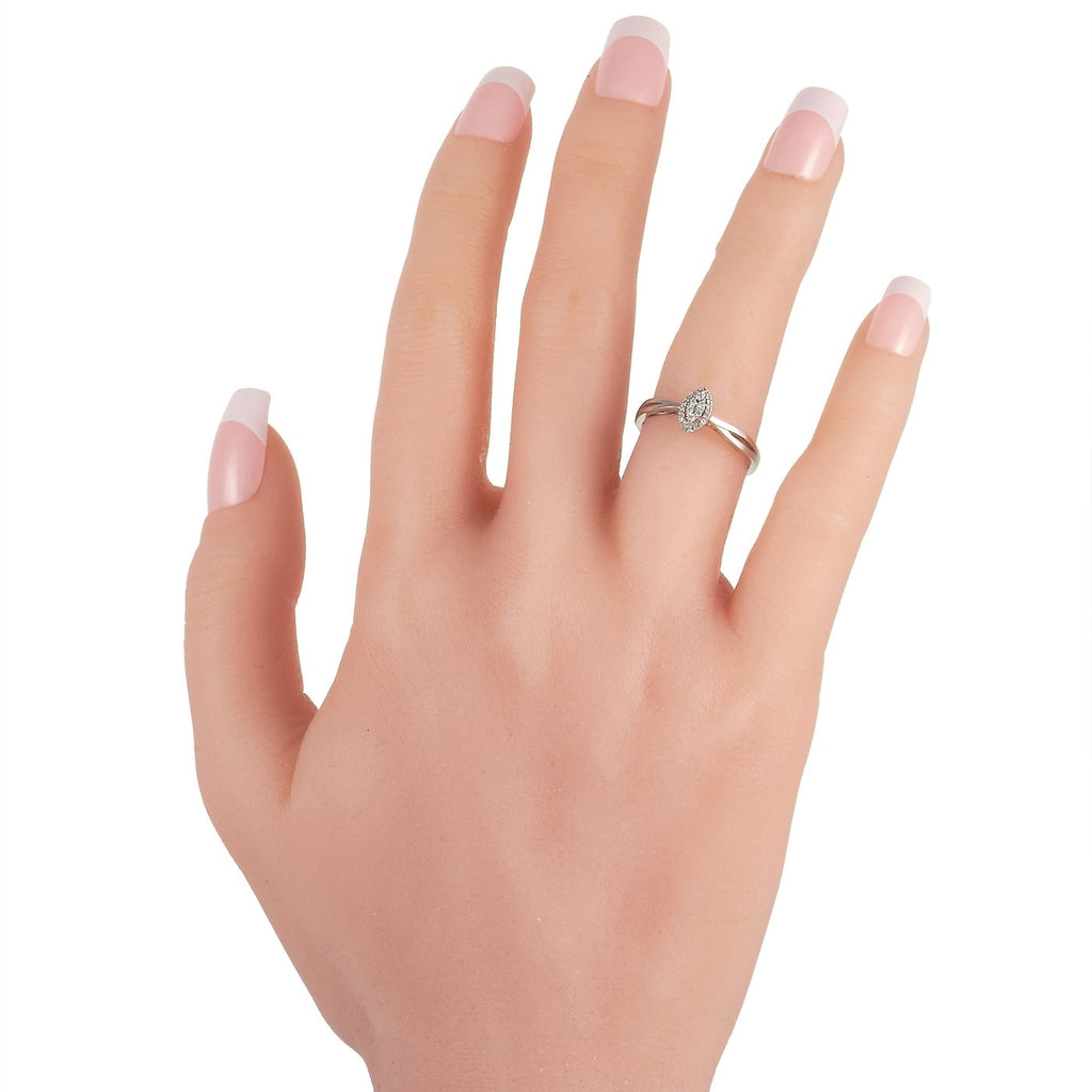 14K White Gold 0.10 ct Diamond Ring