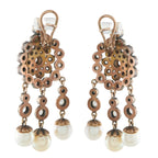 Antique Victorian Rose Gold and 3ct Diamond Earrings