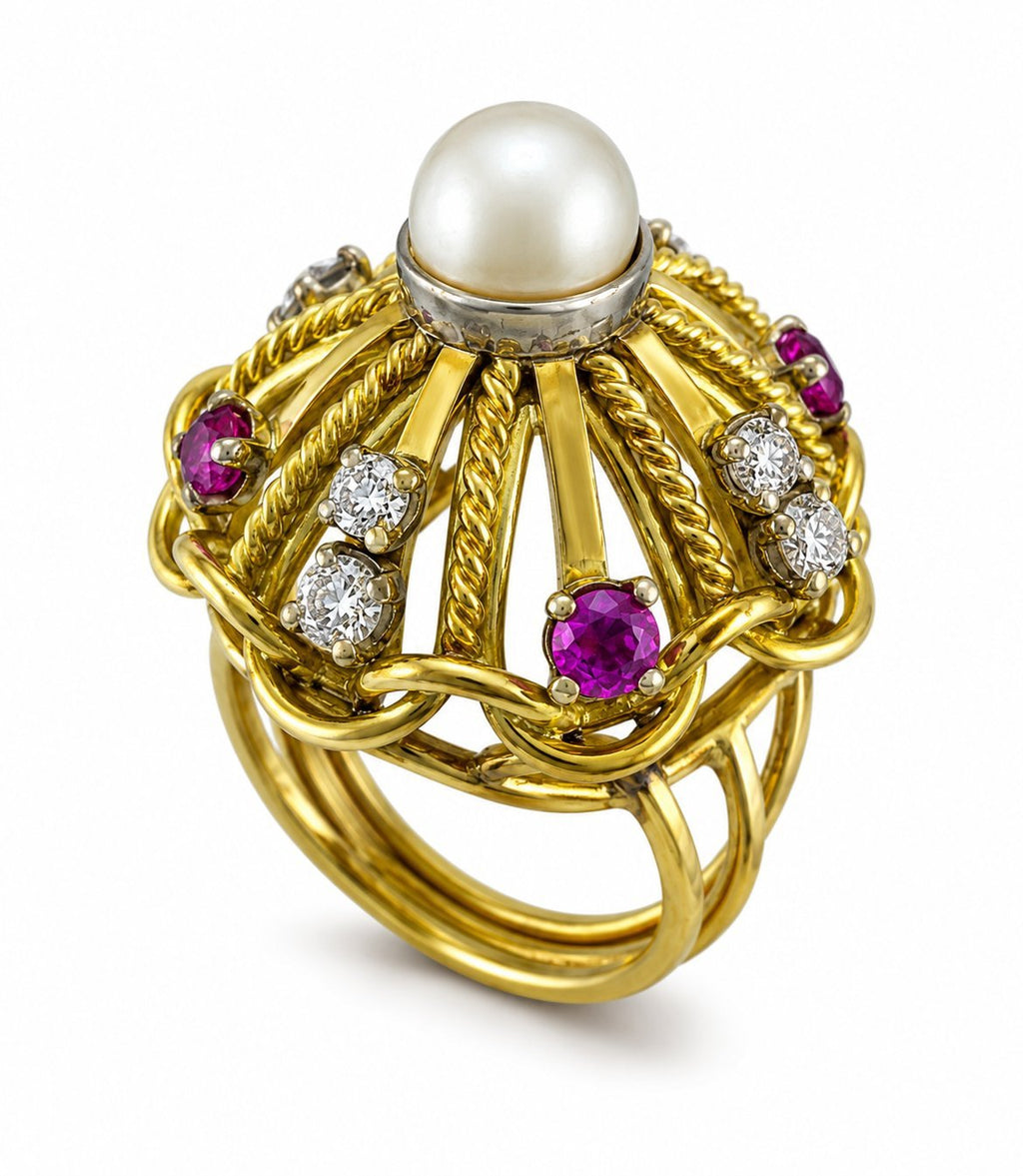 Ring - 14K Yellow gold -  0.56ct. tw. Diamond (Natural)