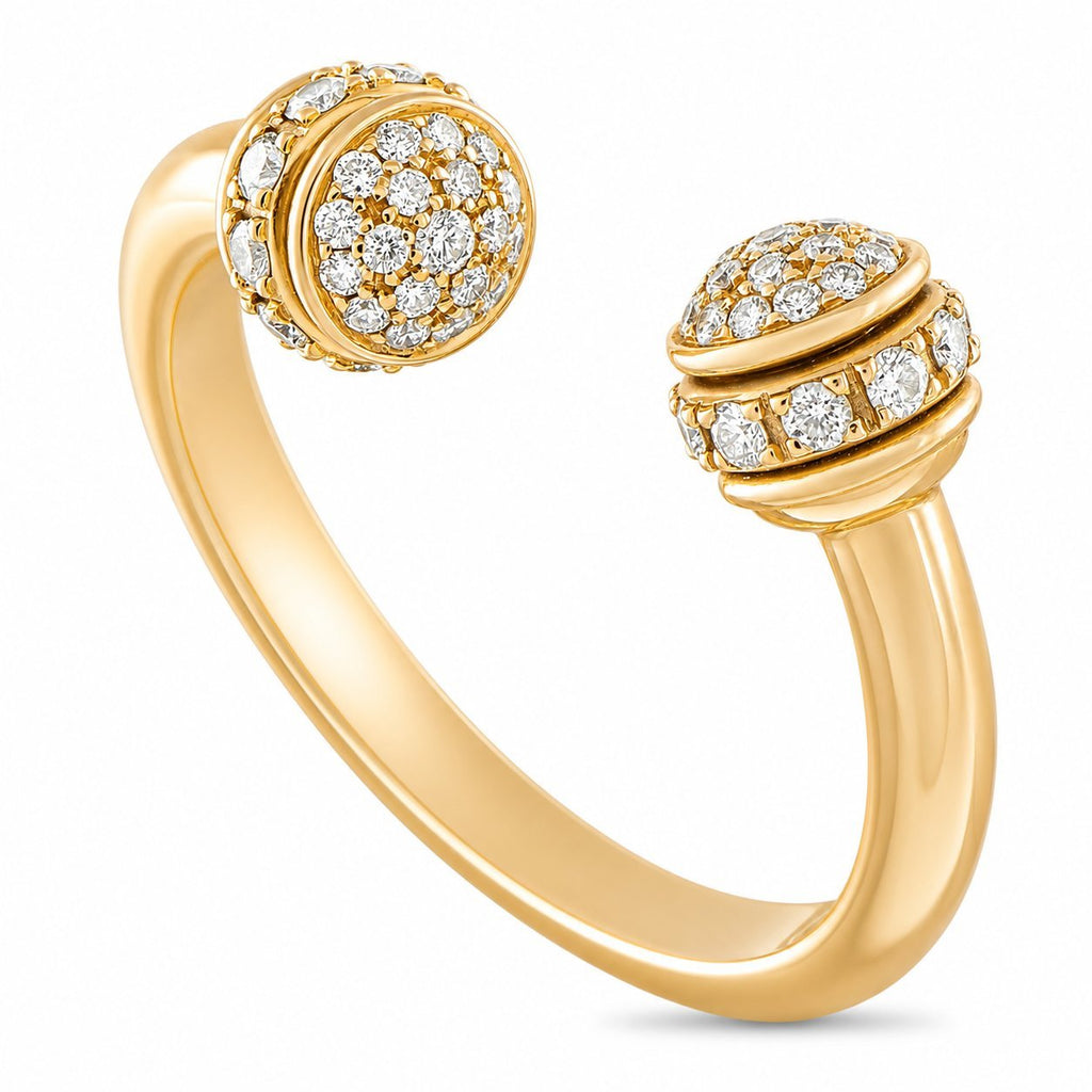 Piaget Possession 18K yellow gold diamond open ring with pavé ends