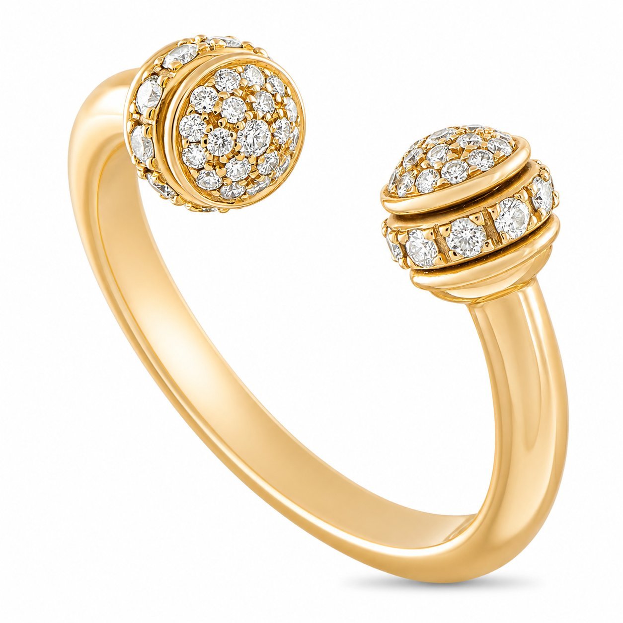 Piaget Possession 18K yellow gold diamond open ring with pavé ends