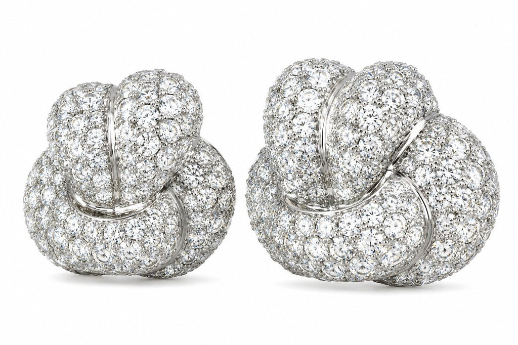 18K White Gold 8.00ct Diamond Huggie Earrings