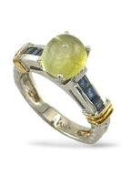 Natural Cat's Eye Chrysoberyl Diamond Gold Ring 2.2ct