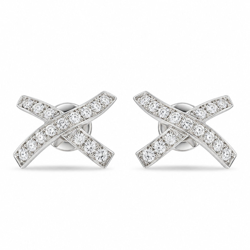 Tiffany & Co. Paloma Picasso Platinum Diamond Earrings