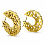 18K Yellow Gold 0.40ct Diamond Moon Design Earrings