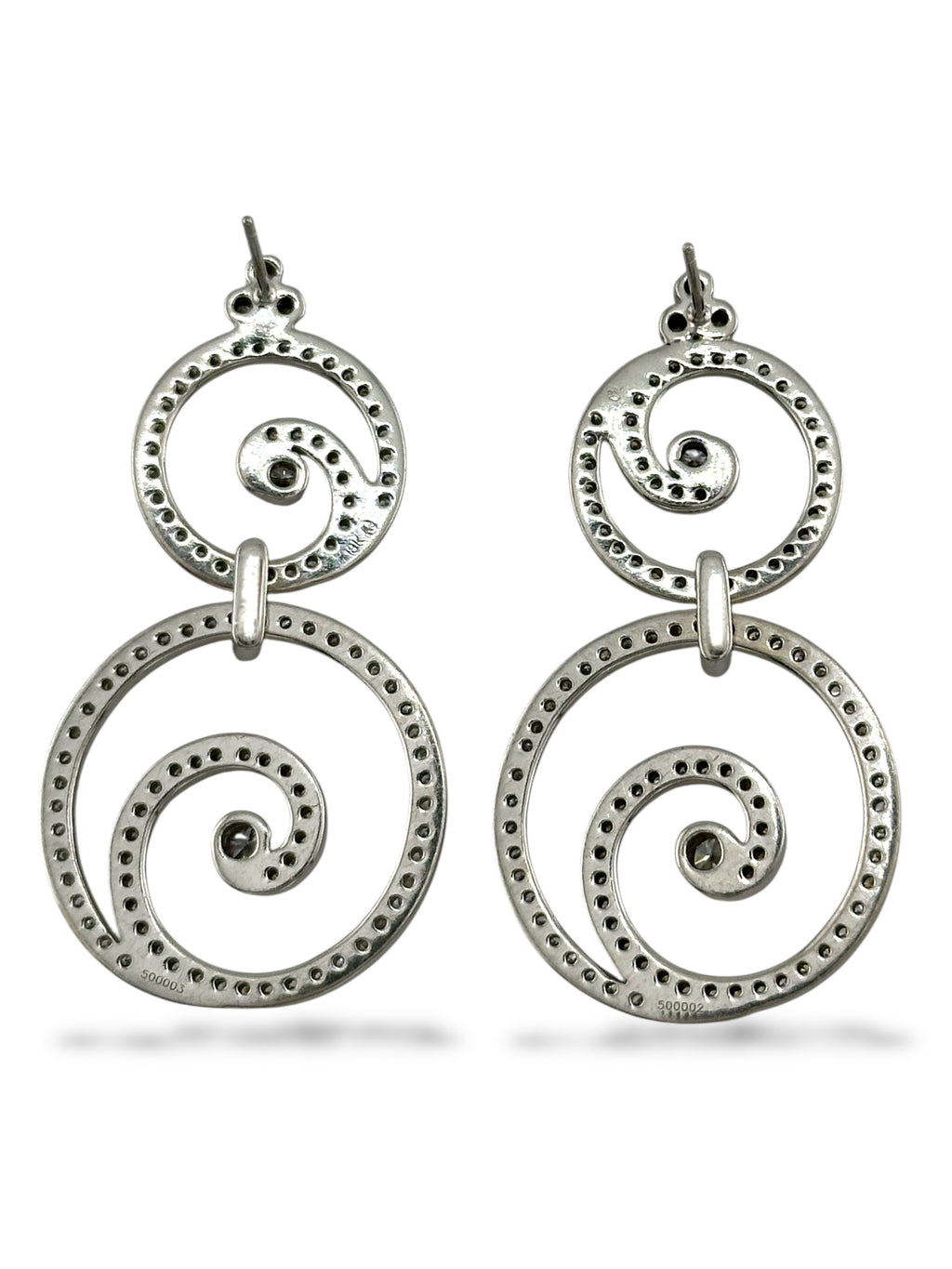 18K White Gold Circular 3.48ct Diamond Earrings