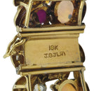 18K Yellow Gold Bracelet 2.3ct Diamonds, Gemstones and Opals