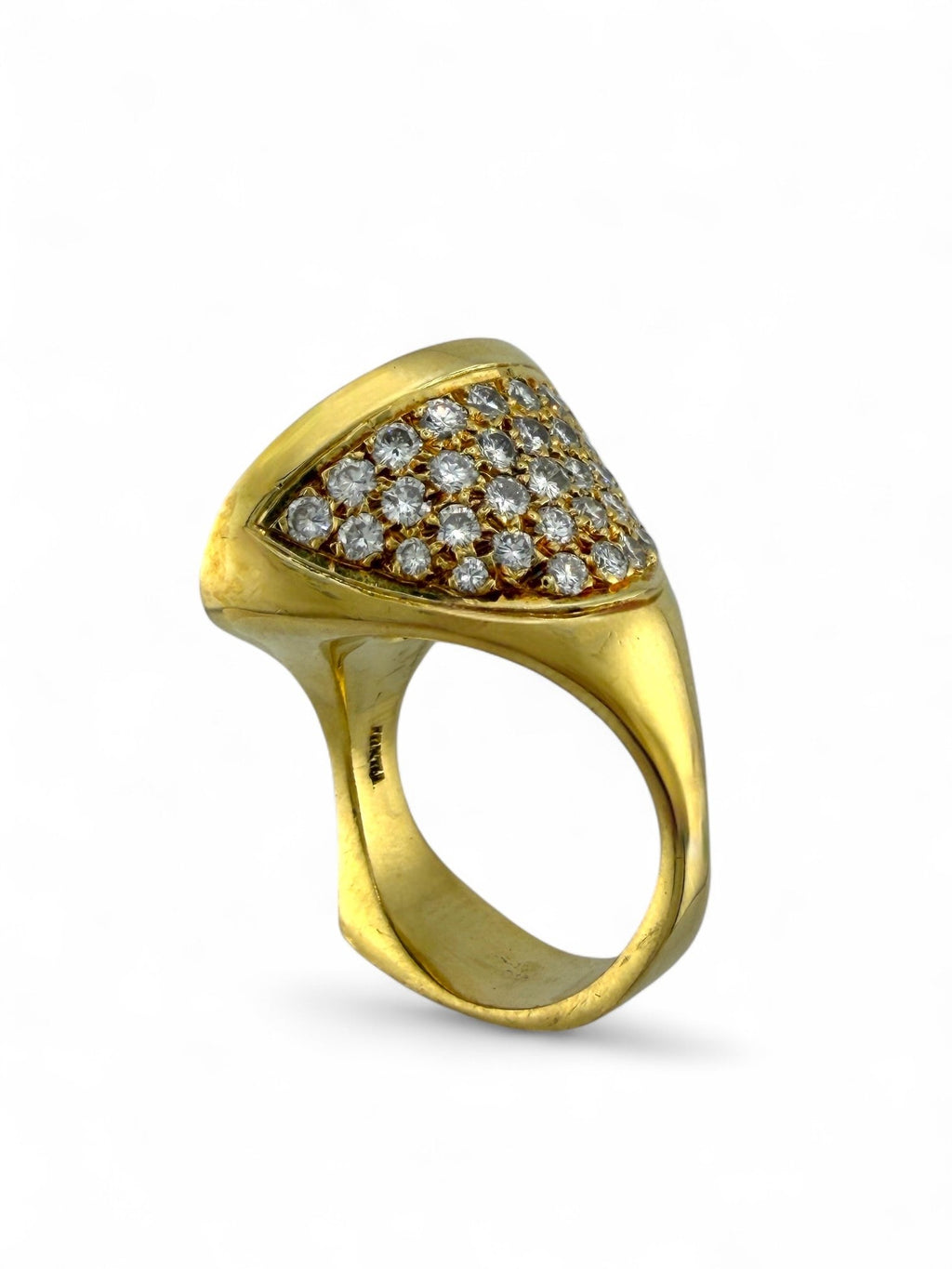 18K Yellow Gold Two-Sided and 2ct Diamond Ring
