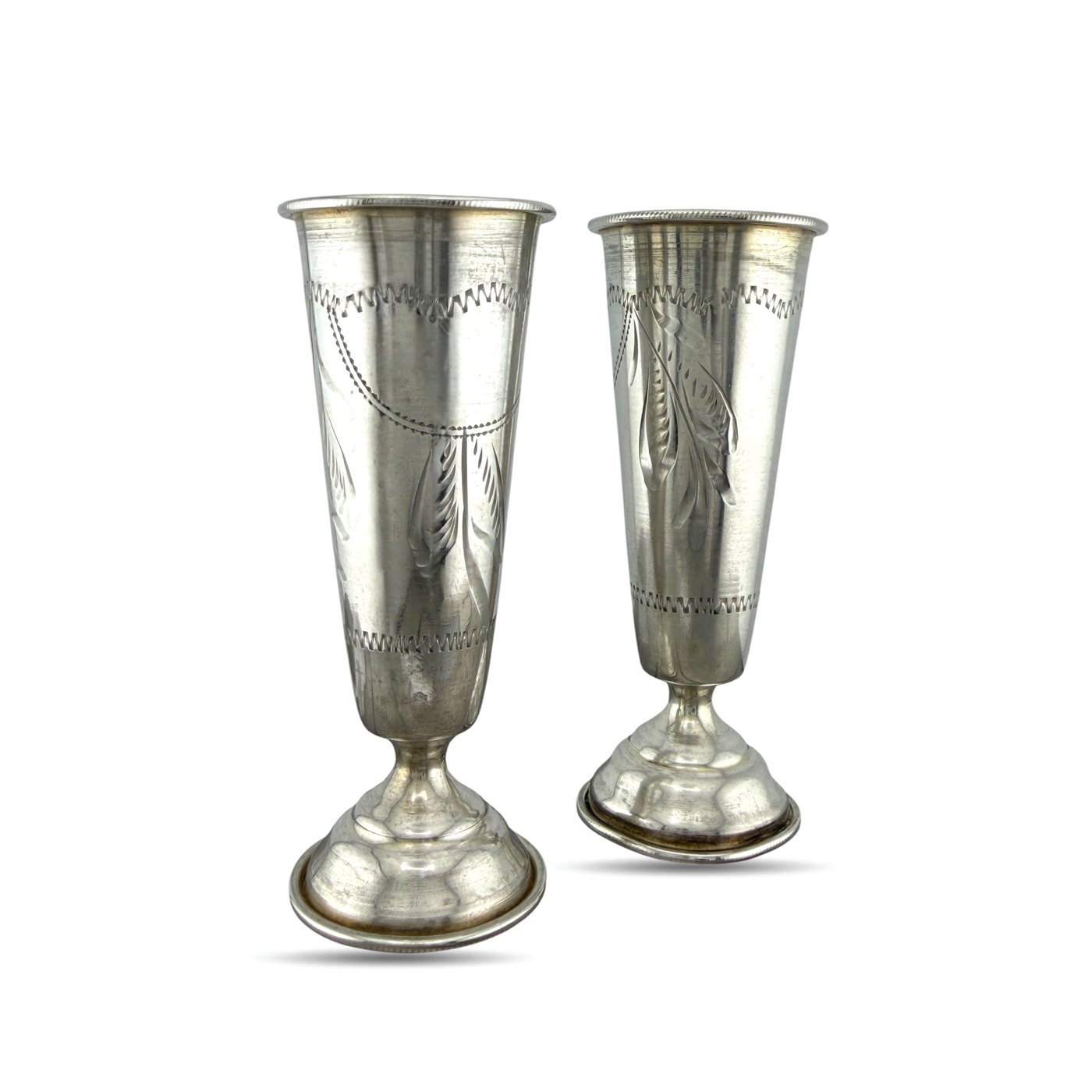 Imperial Russian 84 Zolotnik Silver Set of Antique Cups