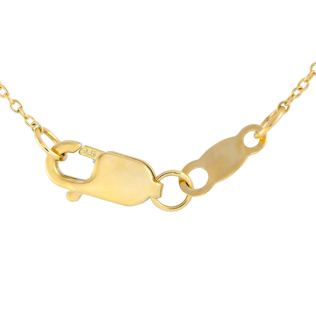 14K Yellow Gold 0.06ct Diamond Station Necklace