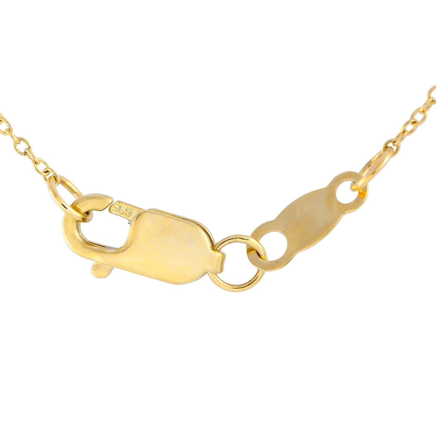 14K Yellow Gold 0.06ct Diamond Station Necklace