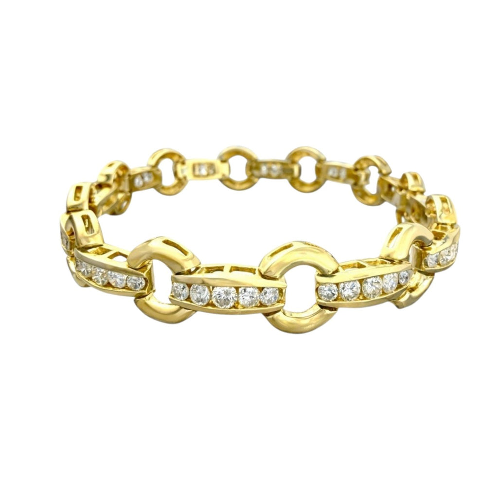 14K Yellow Gold 2.8ct Diamond Link Bracelet