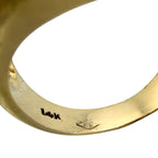 14K Yellow Gold Textured 1.20ct Diamond Dome Ring