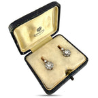 Faberge 14K Rose Gold 1.72ct Diamond Earrings with Original K. Faberge Box