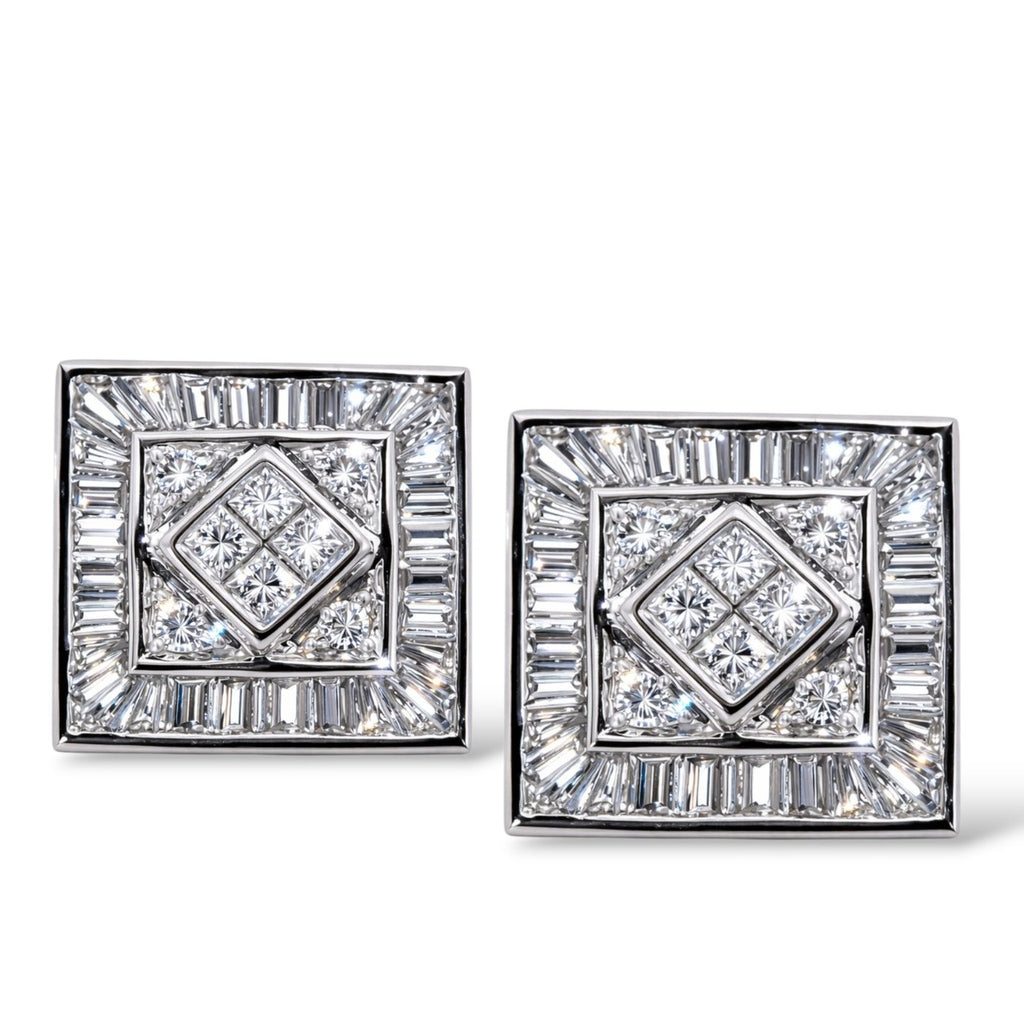 14K White Gold Diamond Earrings