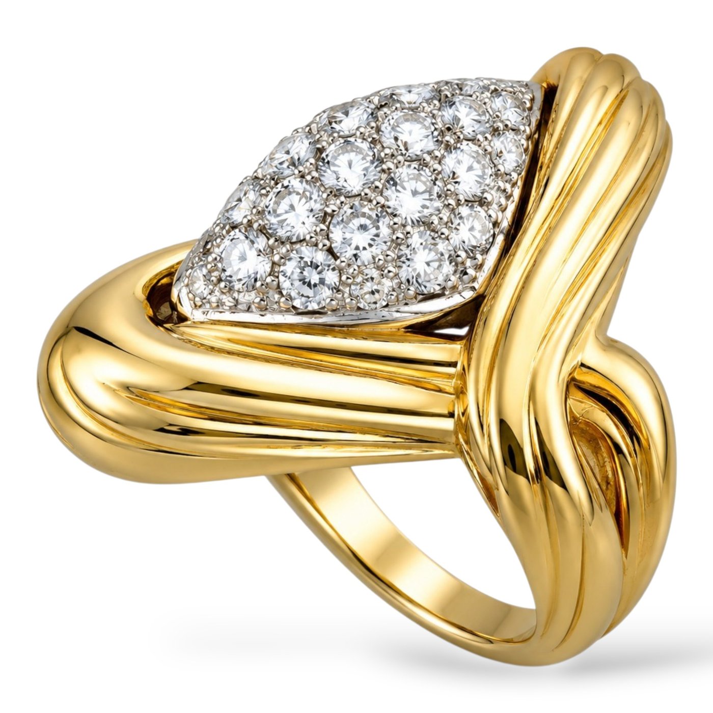 Yellow Gold 2.00ct Diamond Rhomboid Ring