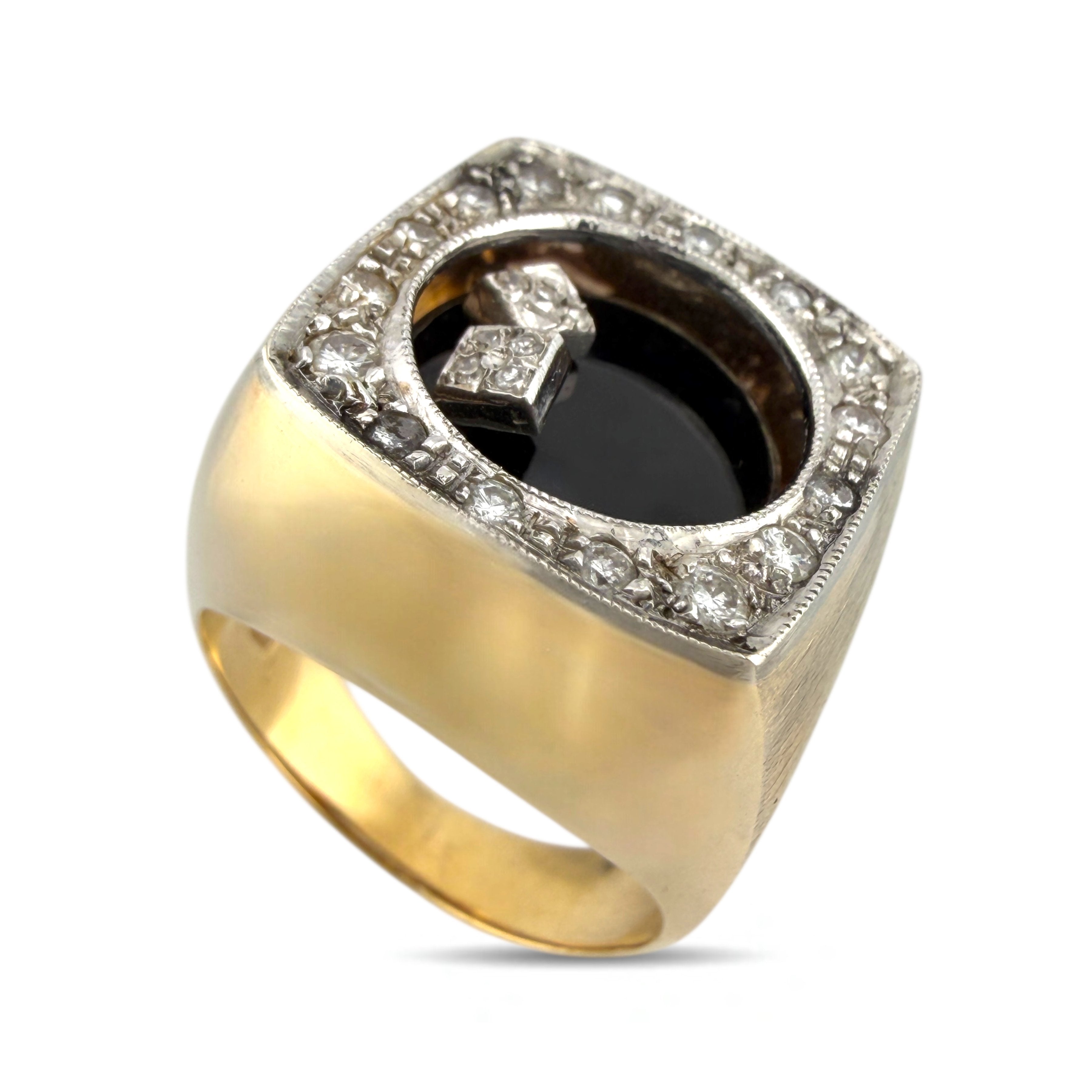 14K Yellow Gold 1.6ct Diamond Spinning Cocktail Ring