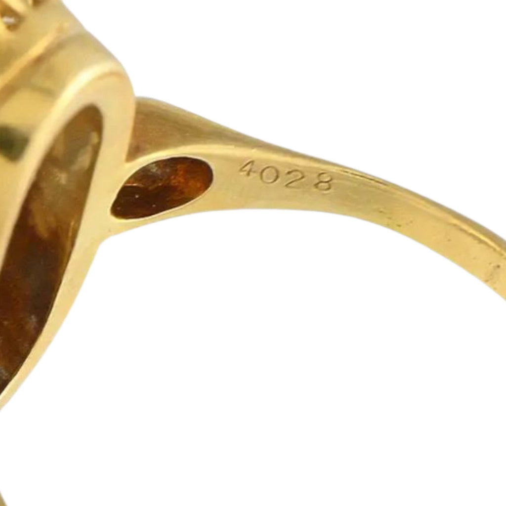 Mikimoto 18K Yellow Gold 0.42ct Diamond and Sapphire Ring