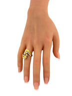 18K Yellow and White Gold Twisting 0.6ct Diamond Ring