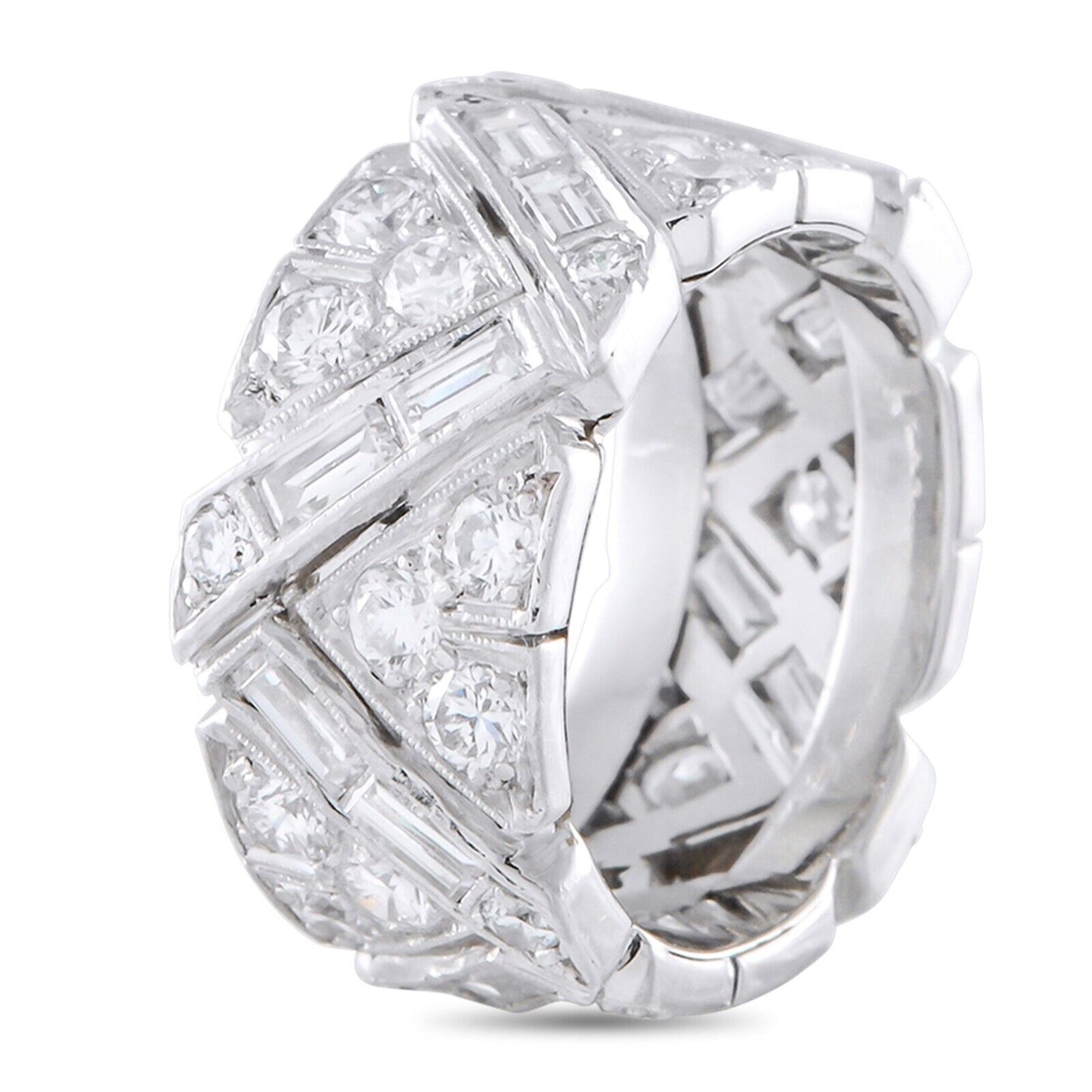 Beautiful Platinum 4.32ct Diamond Band Ring