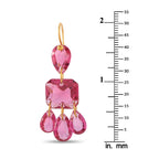 Baccarat 8K Yellow Gold Red Crystal Necklace and Earrings Set