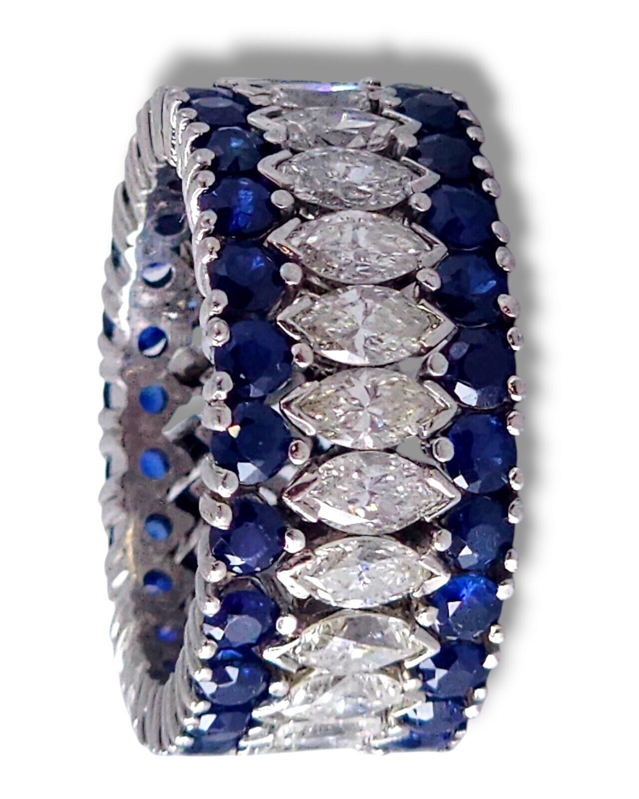 Gorgeous  24.0  ct Diamonds & 4.8 Ct Carats Sapphires Diamond  Platinum  Ring