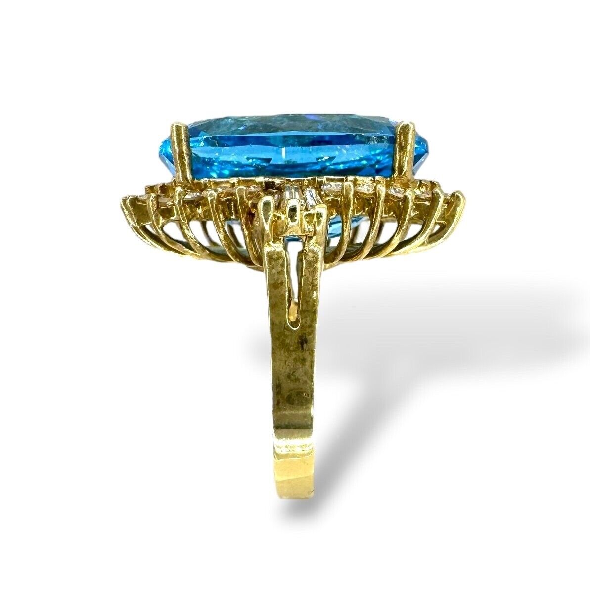 14 Kt. Yellow gold with Diamond Emerald Art Deco Style Handcrafted Ring