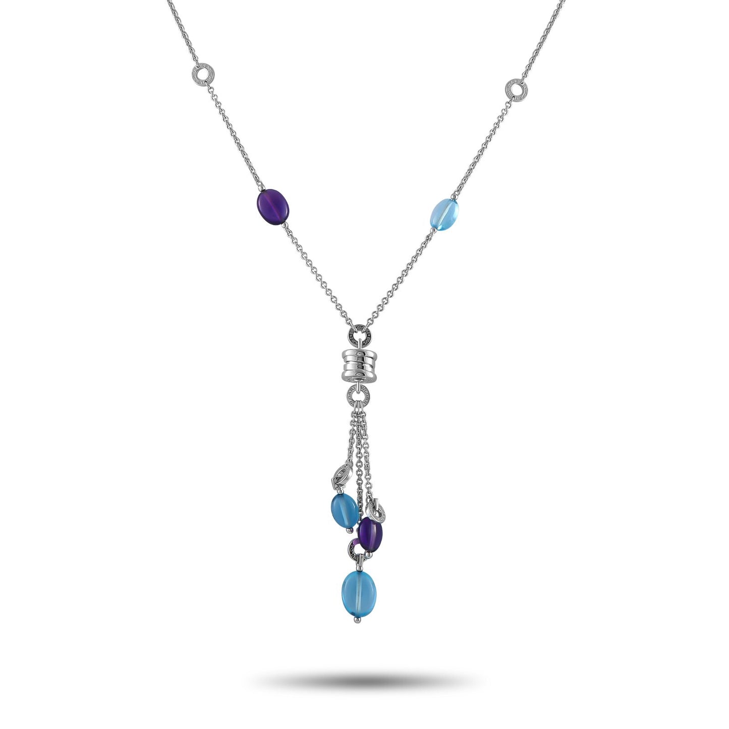 Bvlgari B.zero1 18K White Gold Multicolored Gemstone Necklace