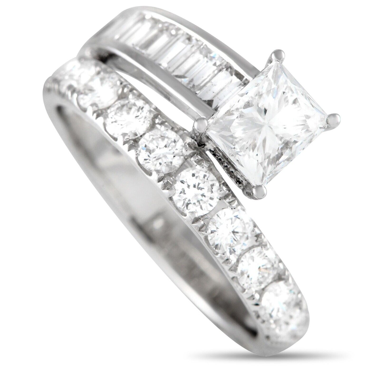Beautiful 18K White Gold 1.0ct Diamond Wide Geometric Ring