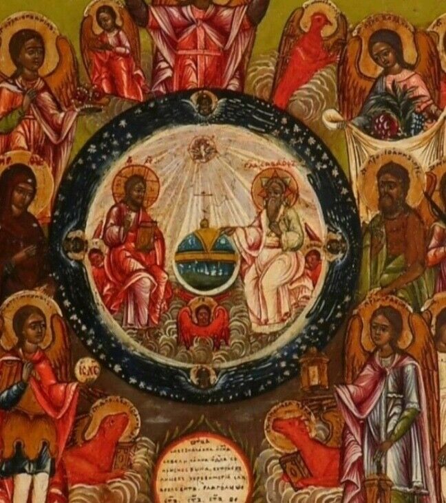 Antique Russian Icon of the Trinity 19th century