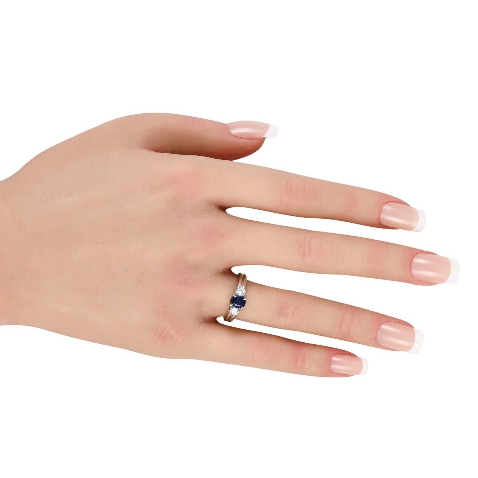 Amazing Platinum 0.34ct Diamond and Sapphire Ring