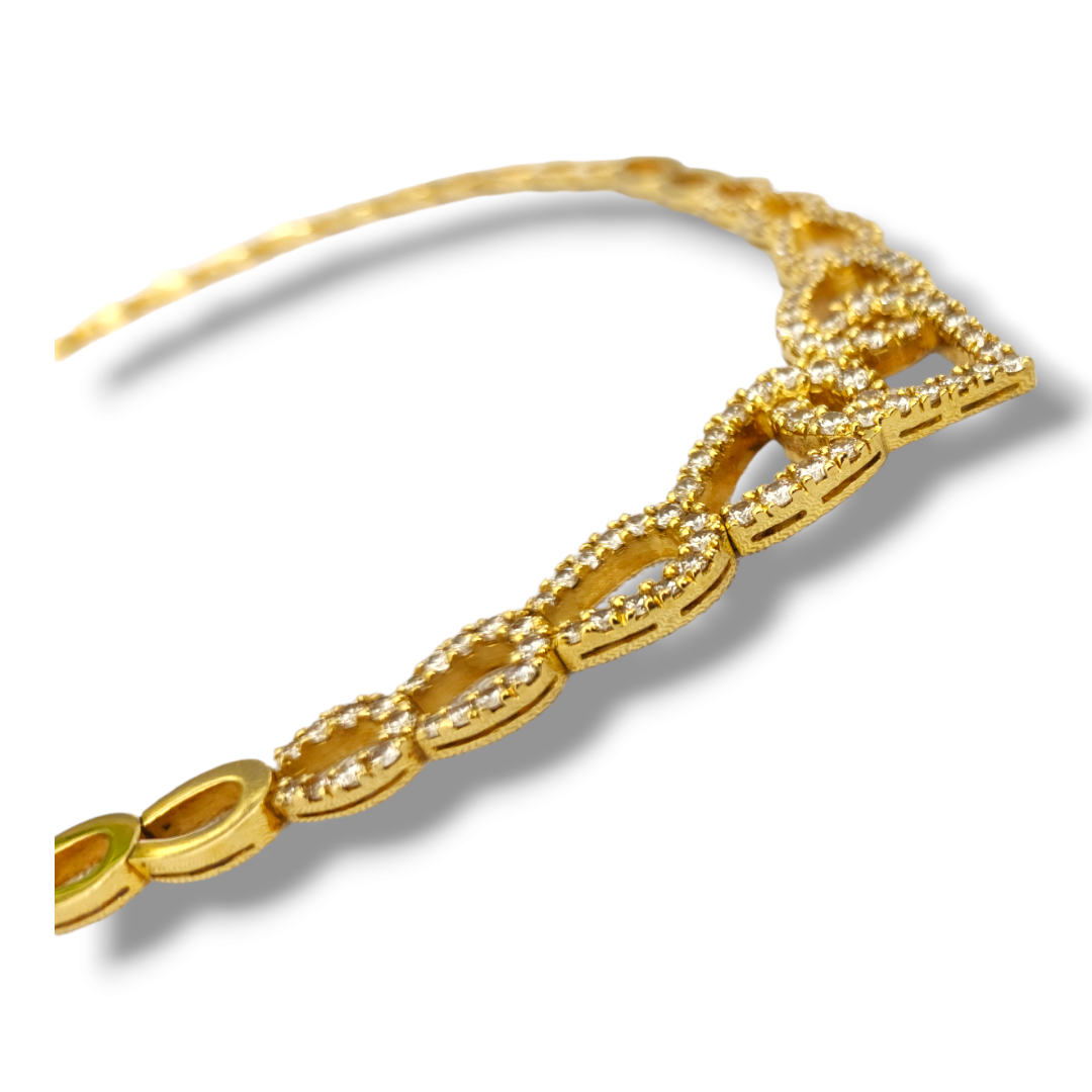 Amazing 18k Gold & 7.16 carats Diamond Necklace 72 Grams