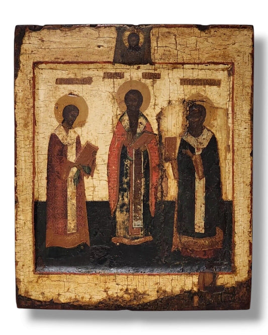 17th Century Russian Icon of the Three Hierarchs