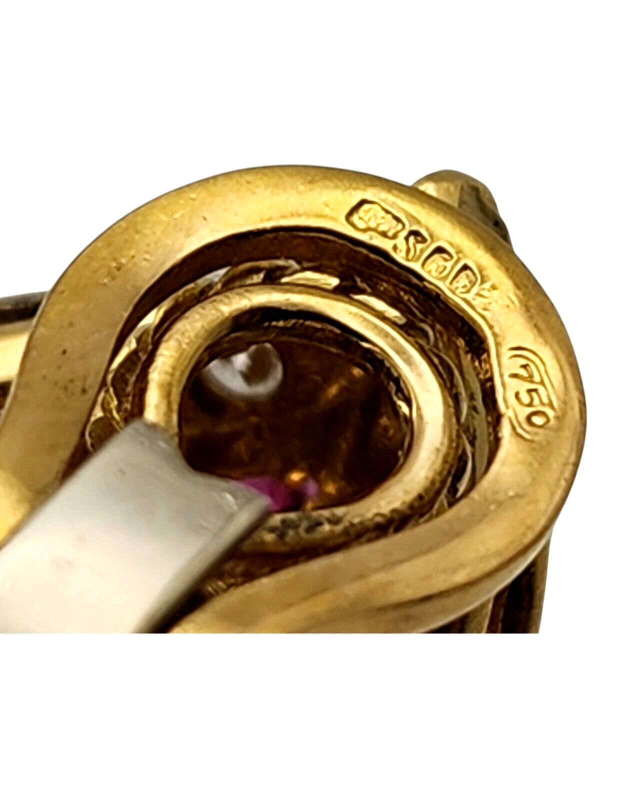 Gorgeous 18K  Gold Earrings with Diamonds &  Rubies 6.76Ct