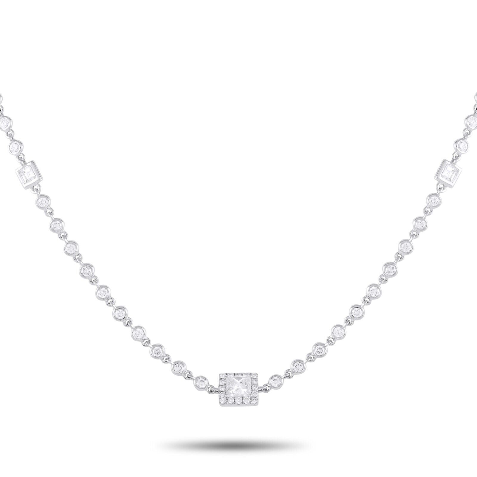 Stunning 18K White Gold 4.50ct Diamond Necklace