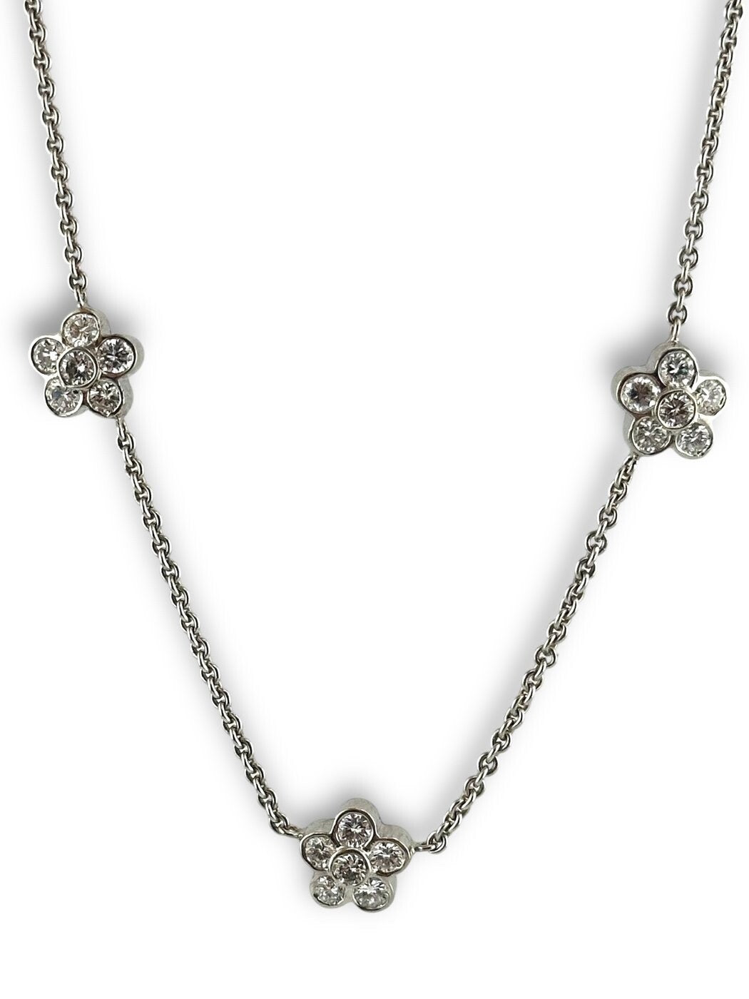 5 Leaf Clover Diamond Necklace in 18K White Gold