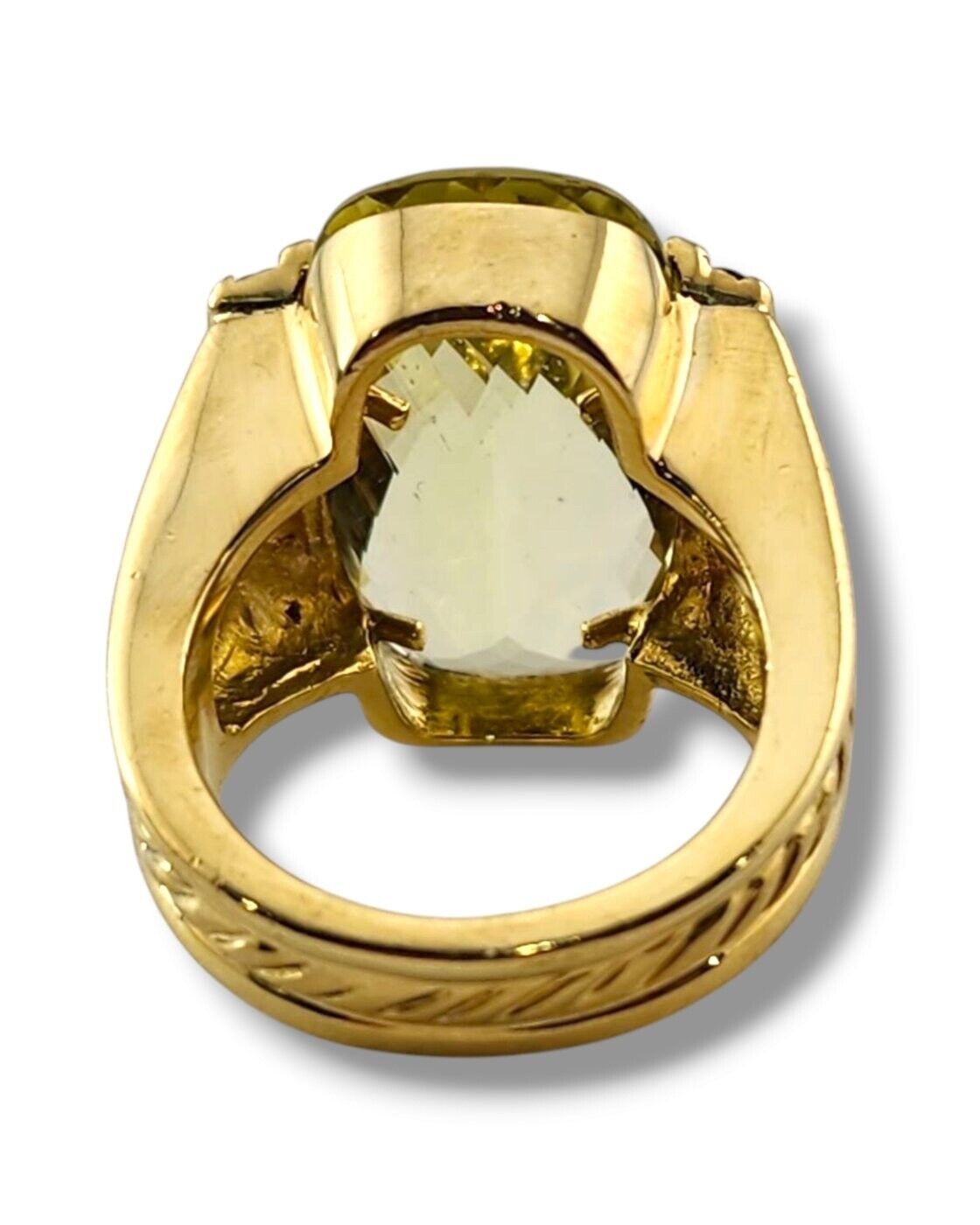 Amazing 18K Yellow Gold Large Citrine and Diamond Ring - 40CT