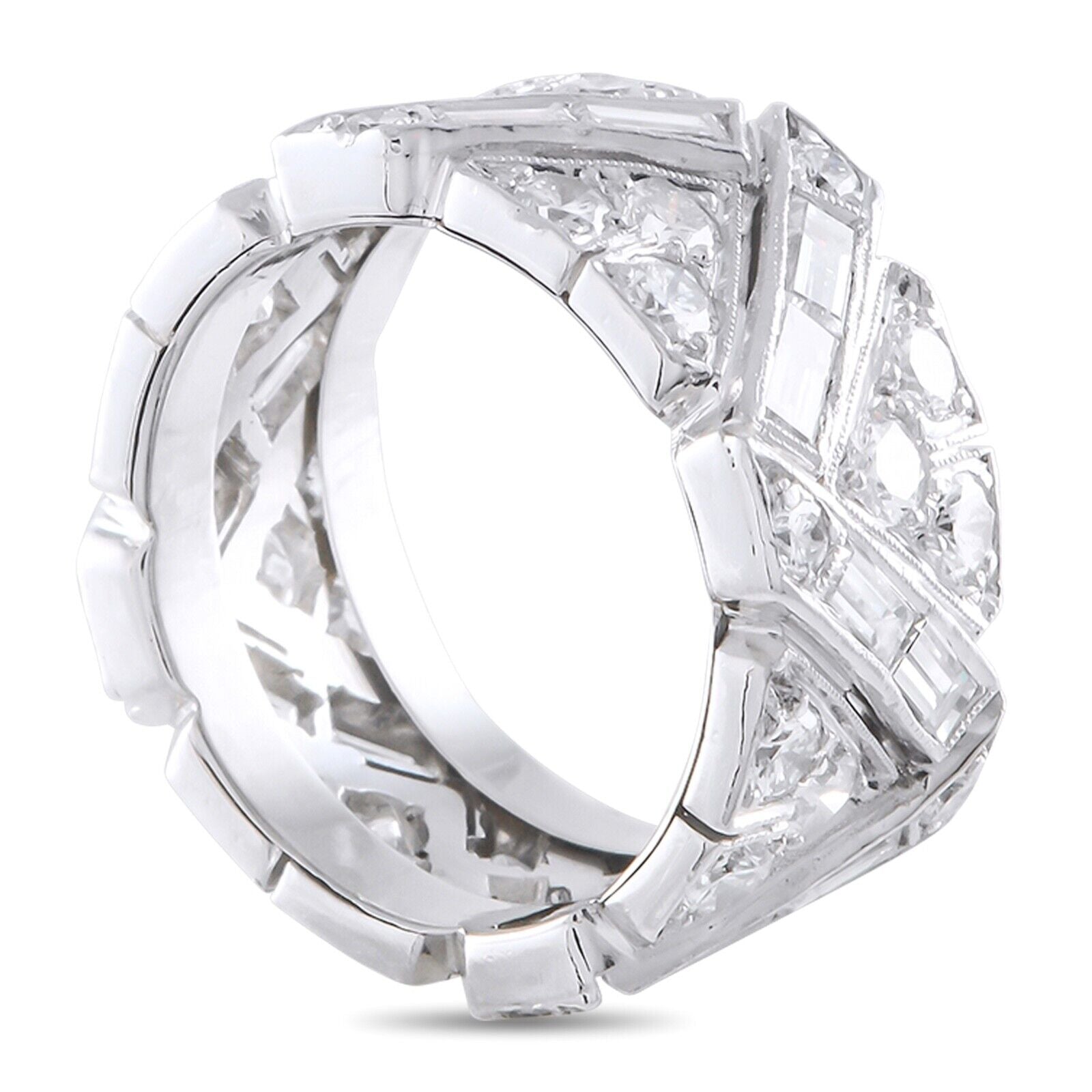 Beautiful Platinum 4.32ct Diamond Band Ring