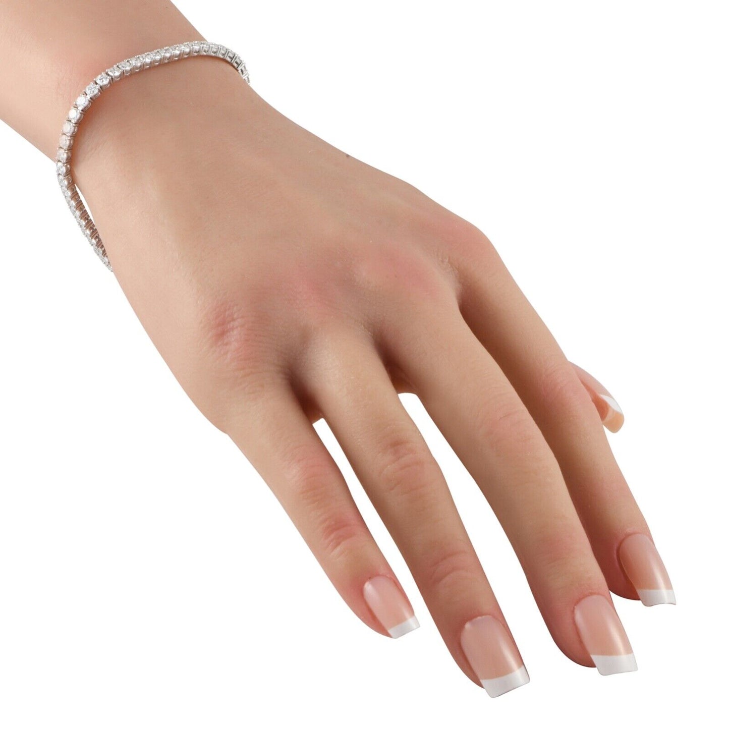 Splendid 14K White Gold 5.15ct Lab-Grown Diamond Tennis Bracelet