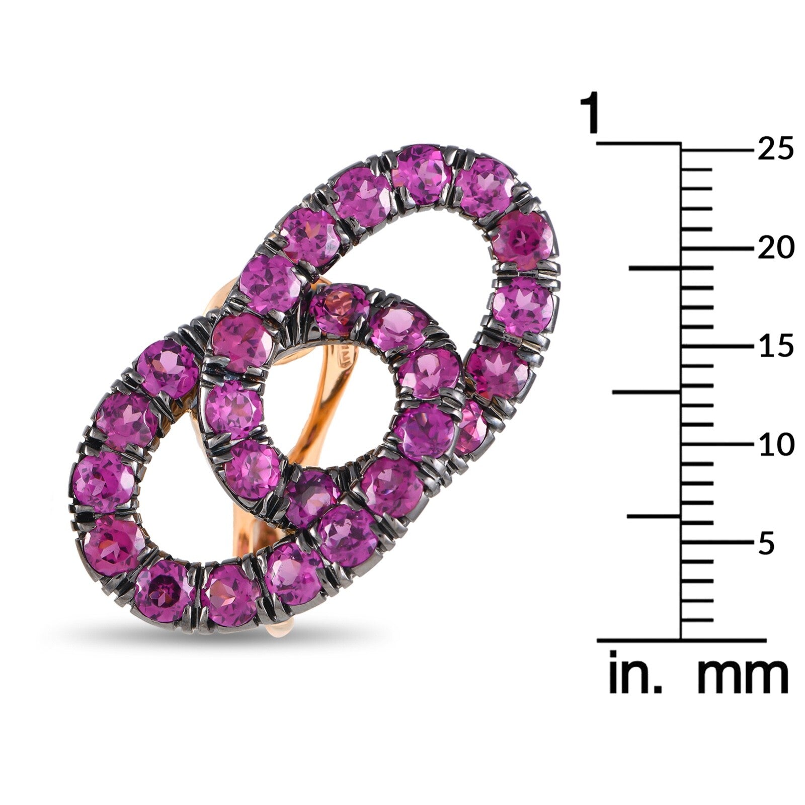 Pomellato Cattene 18K Yellow Gold Pink Sapphire Earrings