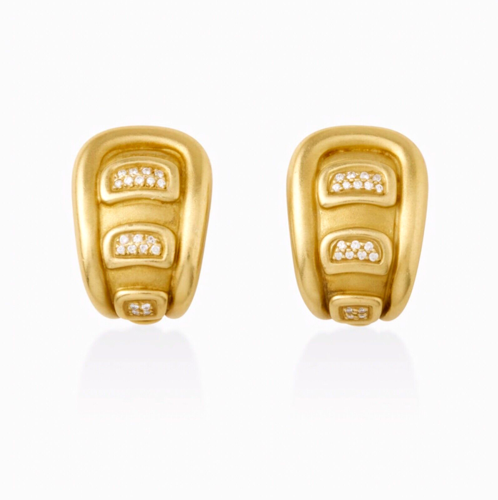 Barry Kieselstein-Cord Diamond and 18K Gold Earrings