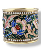 Imperial Russian  Antique 84 Silver & Enamel Napkin Ring O. Kurlikov