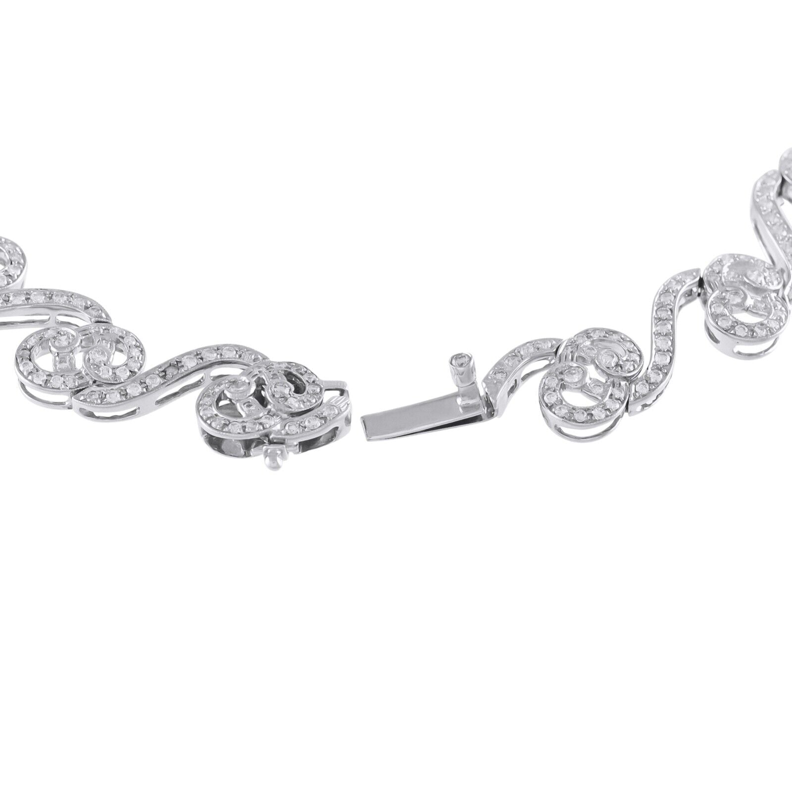 Lavish 18K White Gold 7.57ct Diamond Choker Necklace