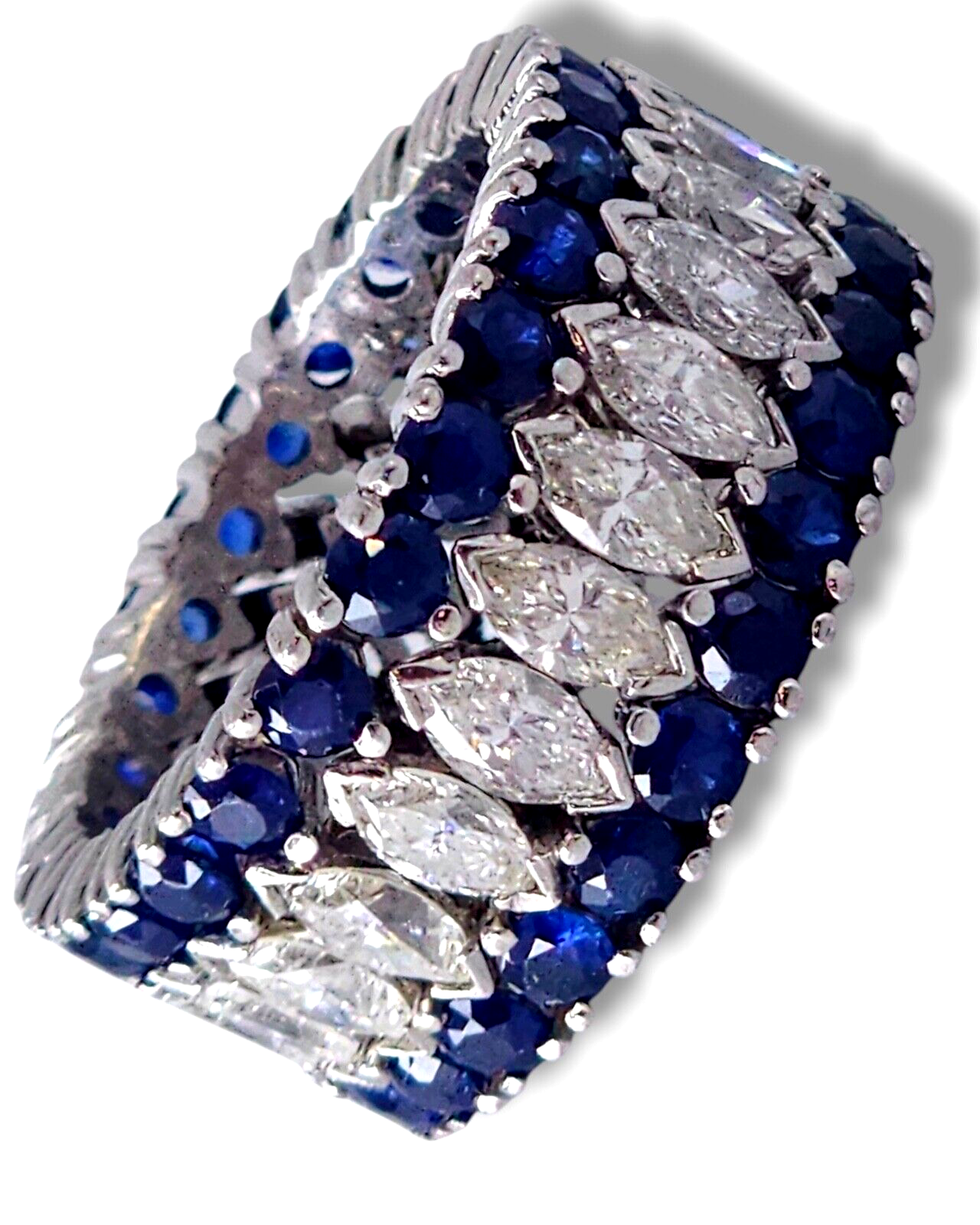 Gorgeous  24.0  ct Diamonds & 4.8 Ct Carats Sapphires Diamond  Platinum  Ring