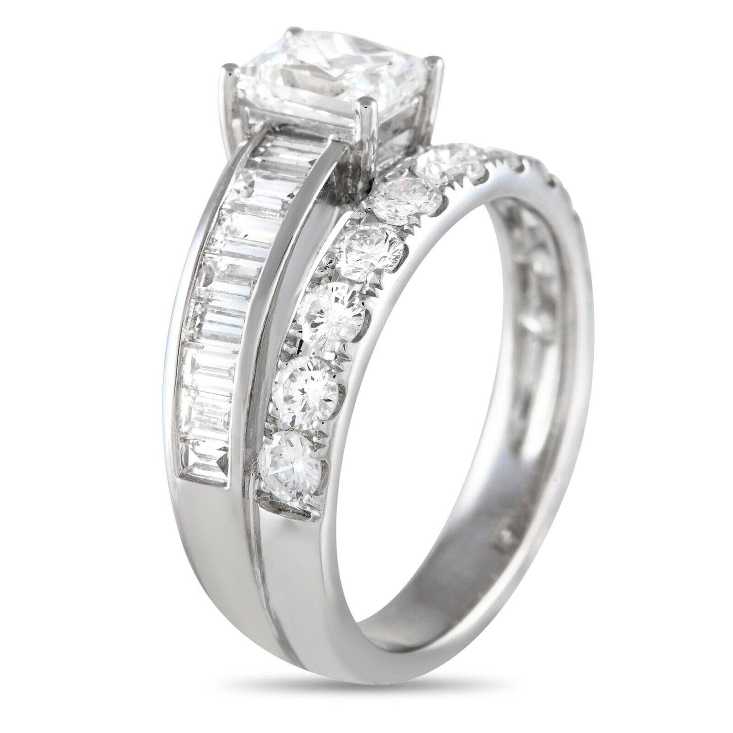 Beautiful 18K White Gold 1.0ct Diamond Wide Geometric Ring