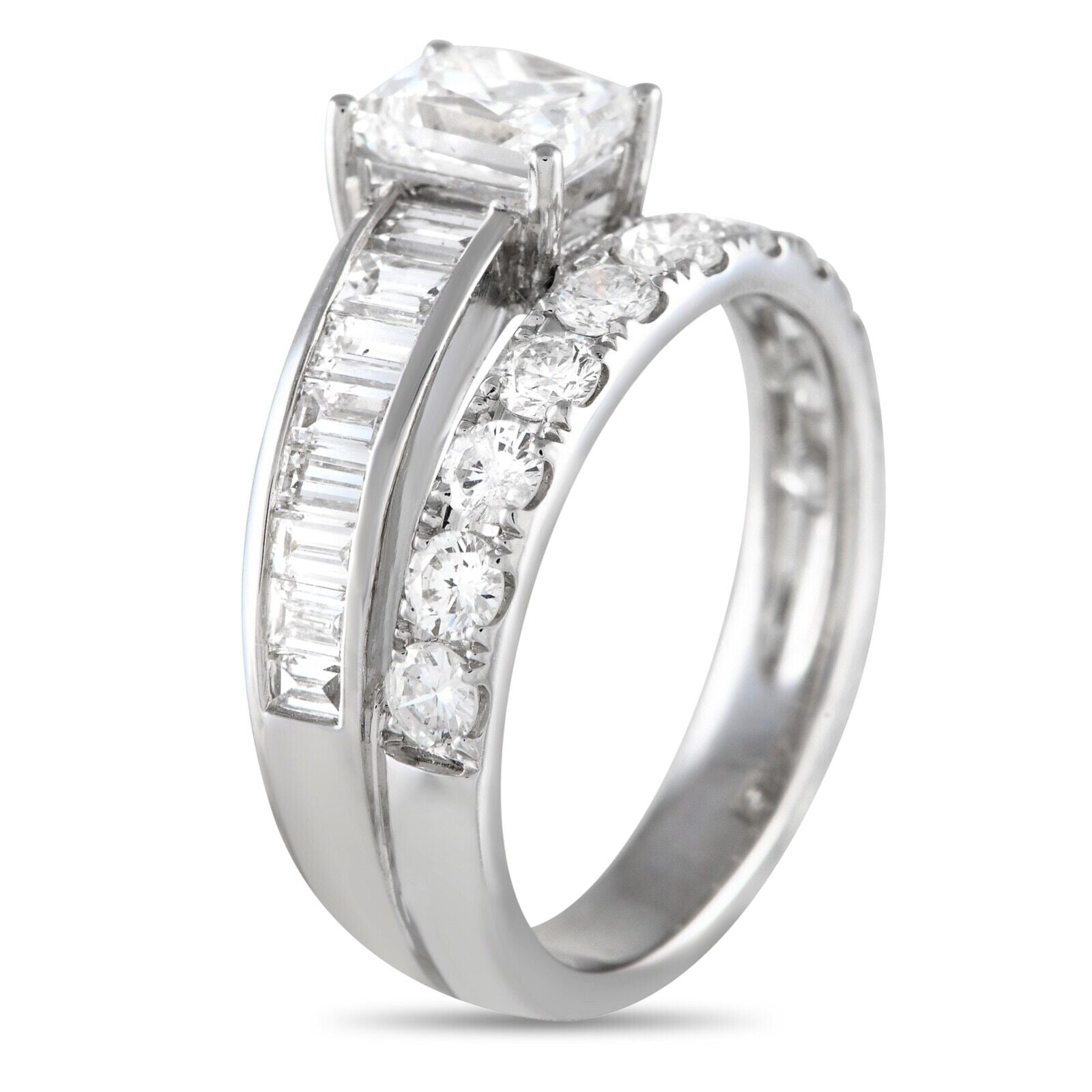 Beautiful 18K White Gold 1.0ct Diamond Wide Geometric Ring