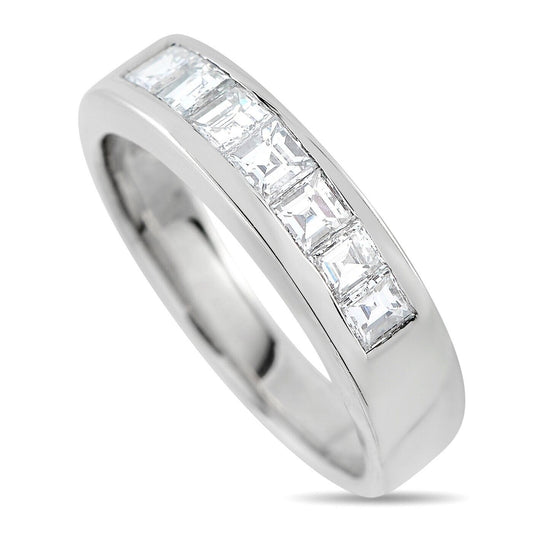 Beautiful Platinum 0.79ct Diamond Princess-Cut Channel Ring
